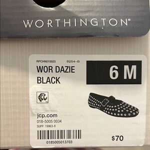 Worthington Women's Black Studded Flats